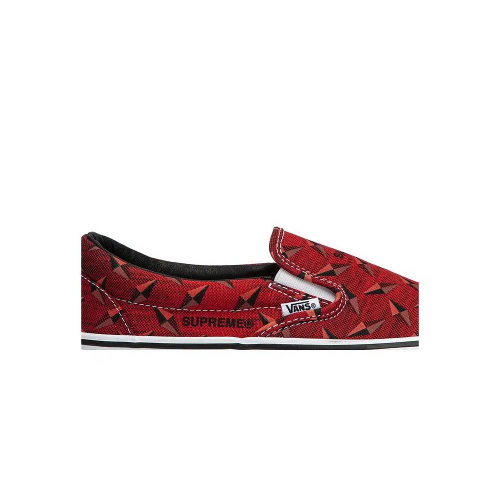 Слипоны Vans Supreme x Classic Slip-On Pro 'Алмазная Пластина Красный' 2