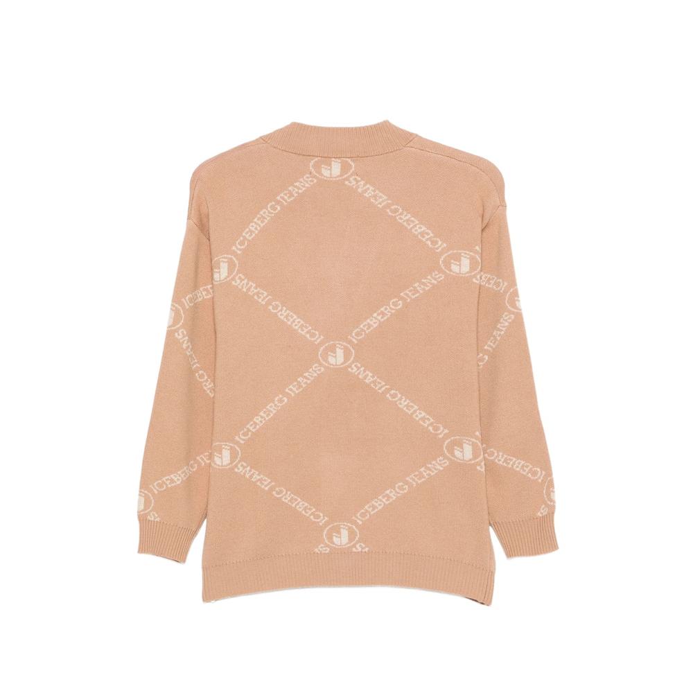 logo-intarsia V-neck cardigan 2