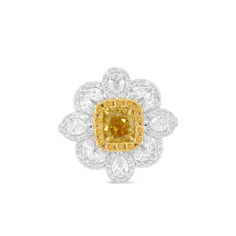 Подвеска-кольцо из белого и ж елтого золота с бриллиантом 1