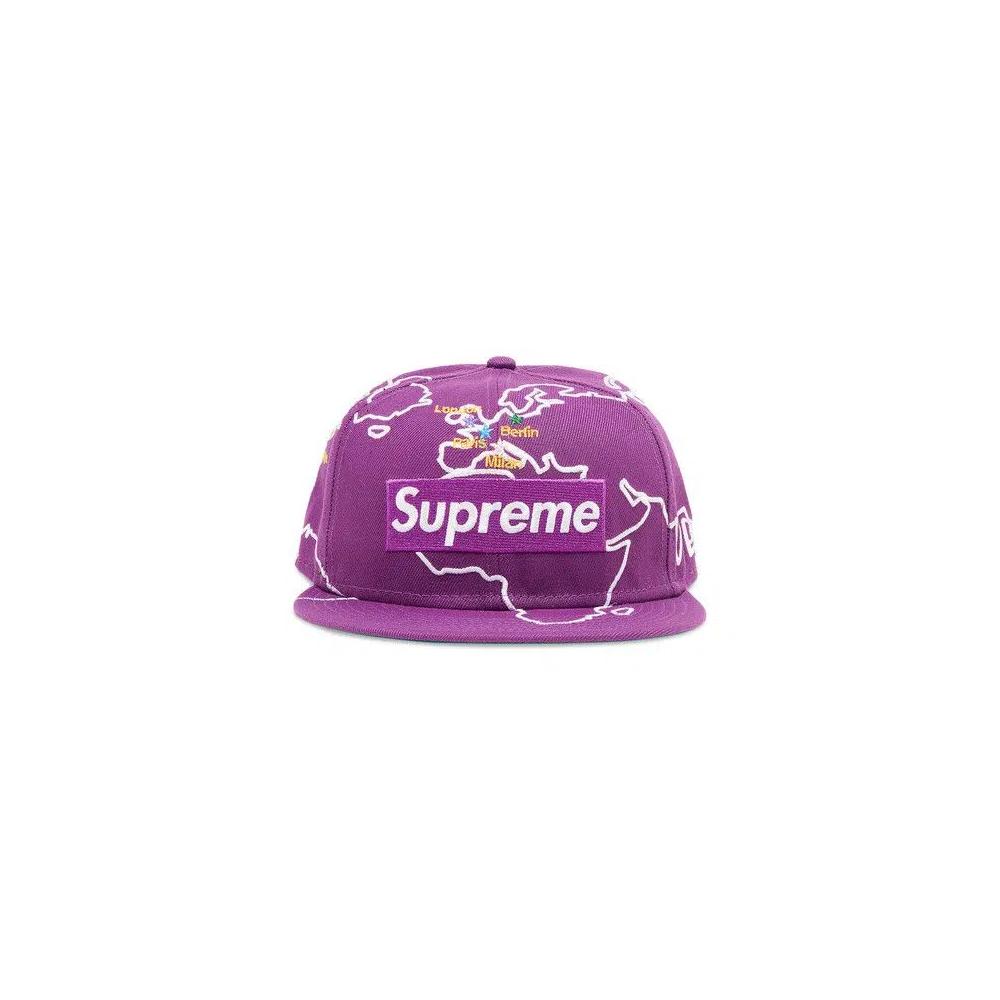 Бейсболка Supreme Worldwide Box Logo New Era 'Фиолетовая' 1