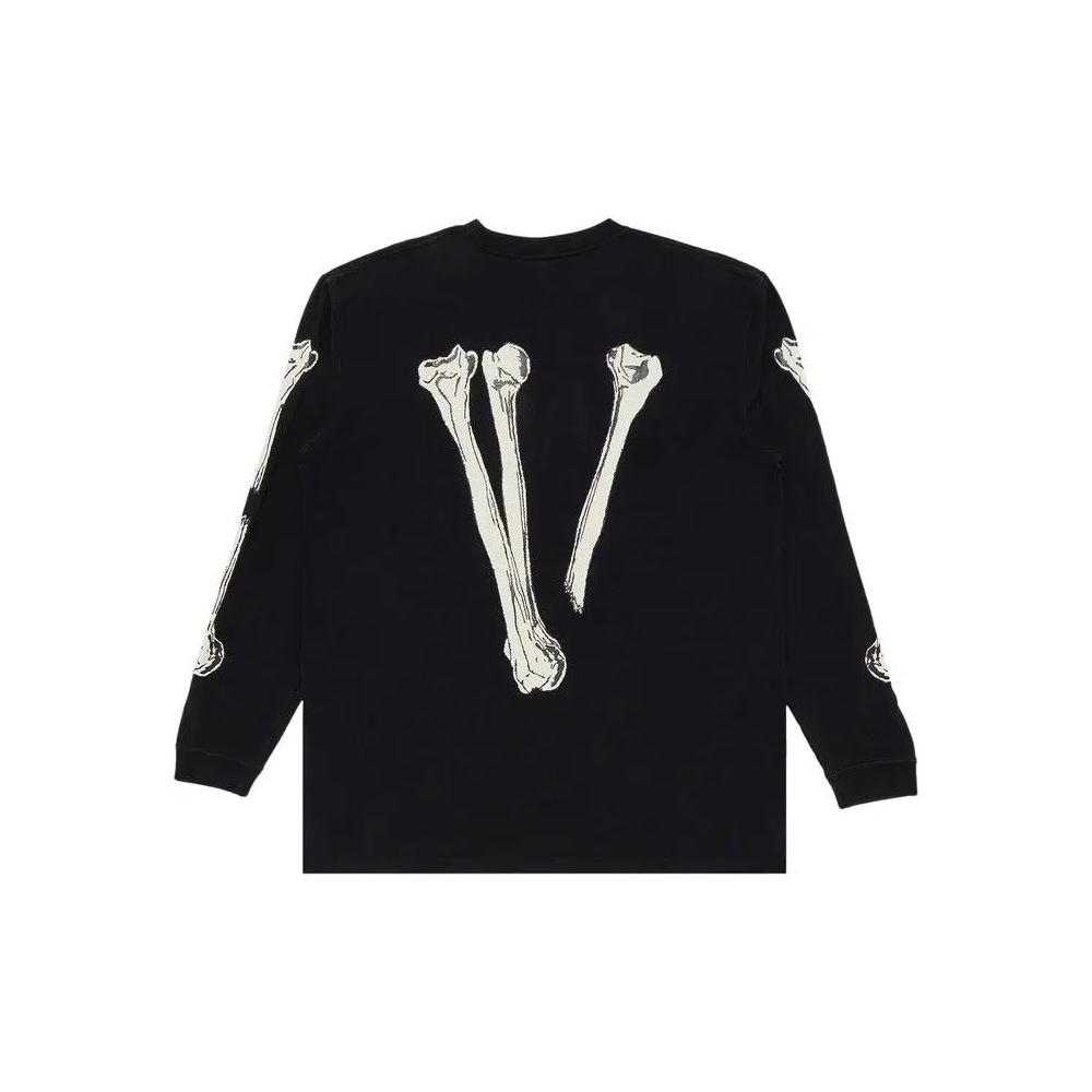 Футболки Vlone Skull & Bones Long-Sleeve «Черный» 2