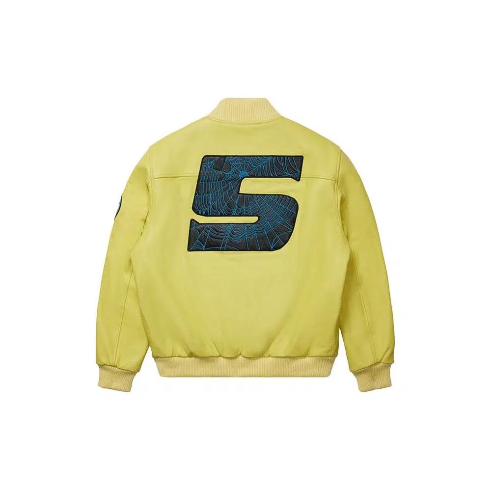 Бомберы Sp5der Leather Logo Bomber Jacket 'Yellow' 2