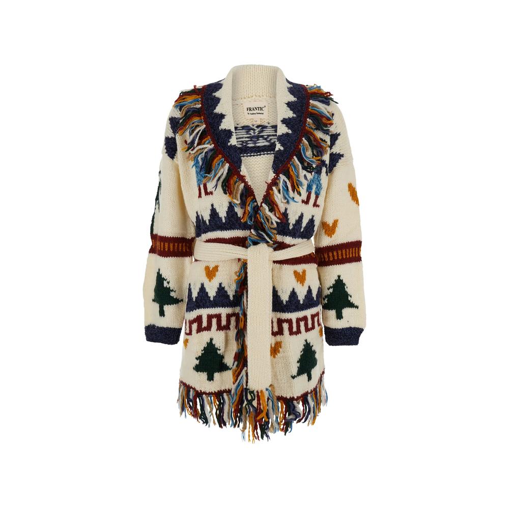 December fringe-trimmed belted cardigan 1