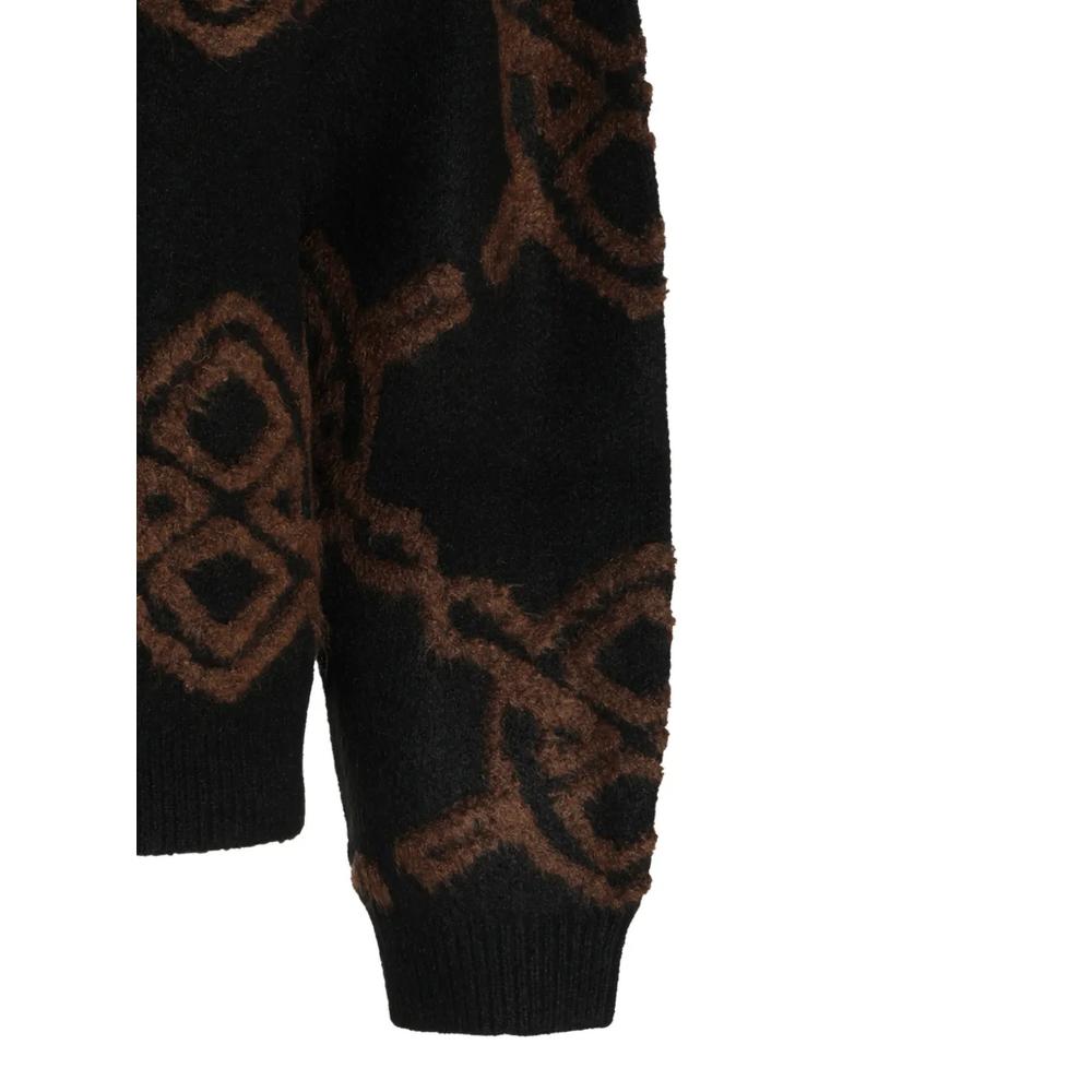 Black Shield monogram-pattern zip-up sweater 7
