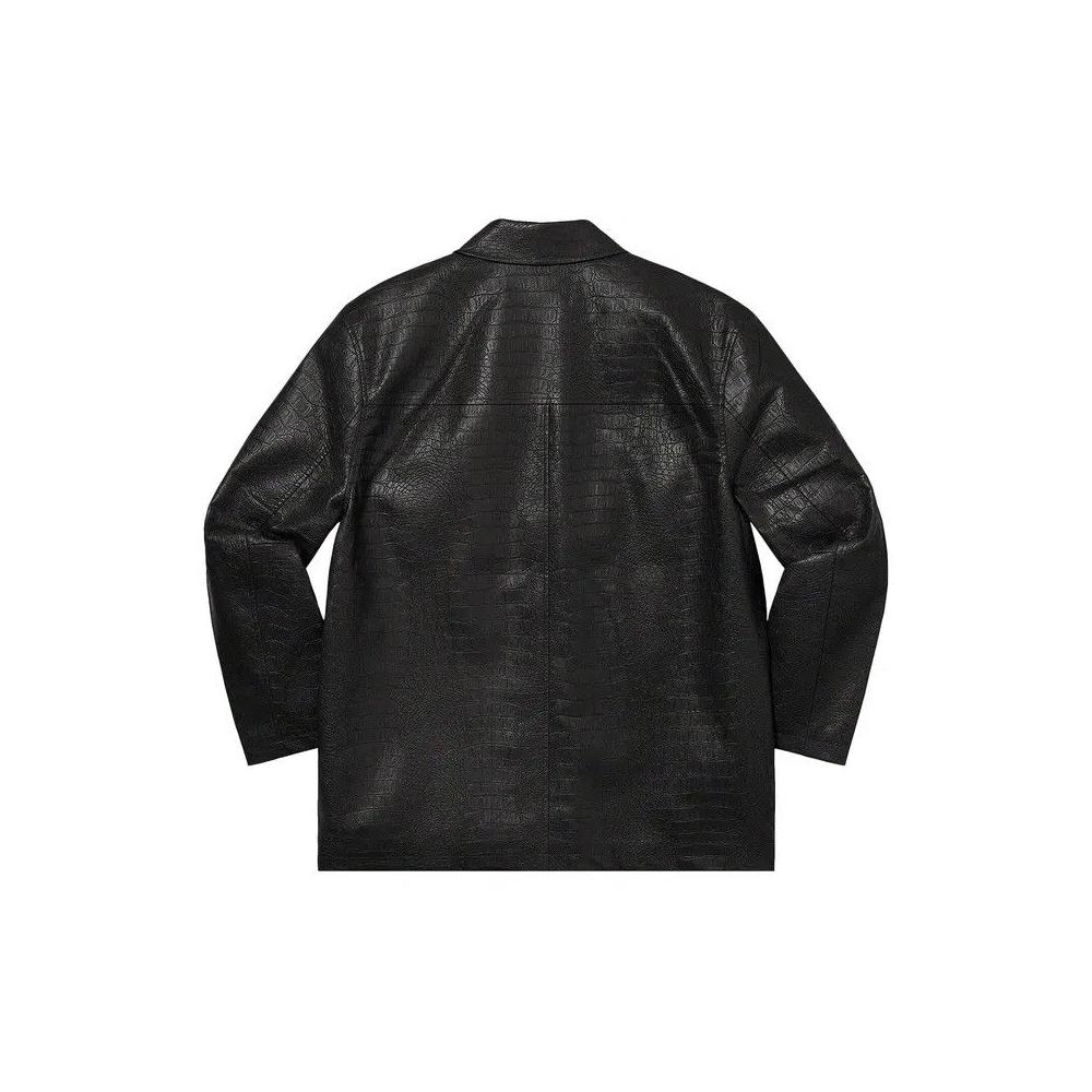 Пальто Supreme Faux Croc Car Coat 'Black' 2