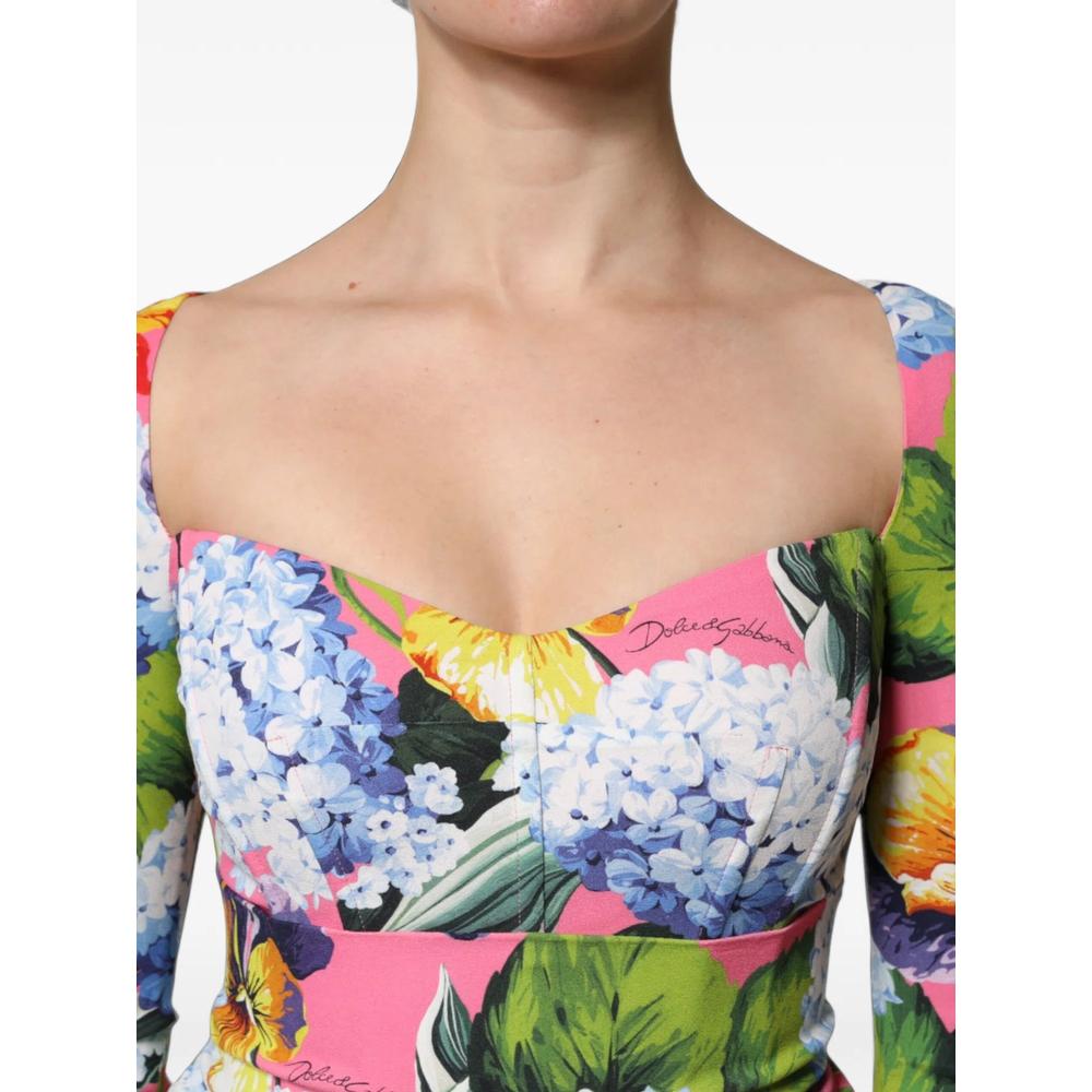floral-print side-slit dress 5