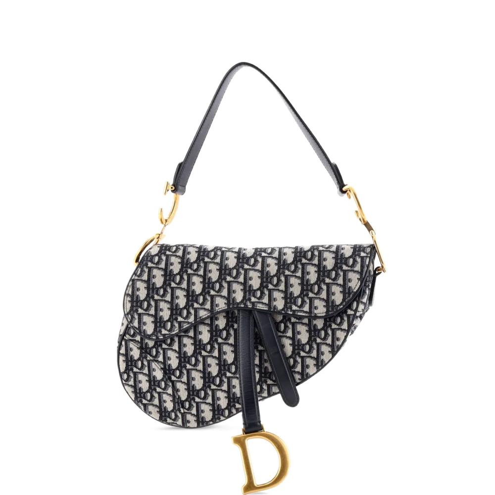 Сумка на плечо Saddle Handbag Oblique из канваса среднего размера 1
