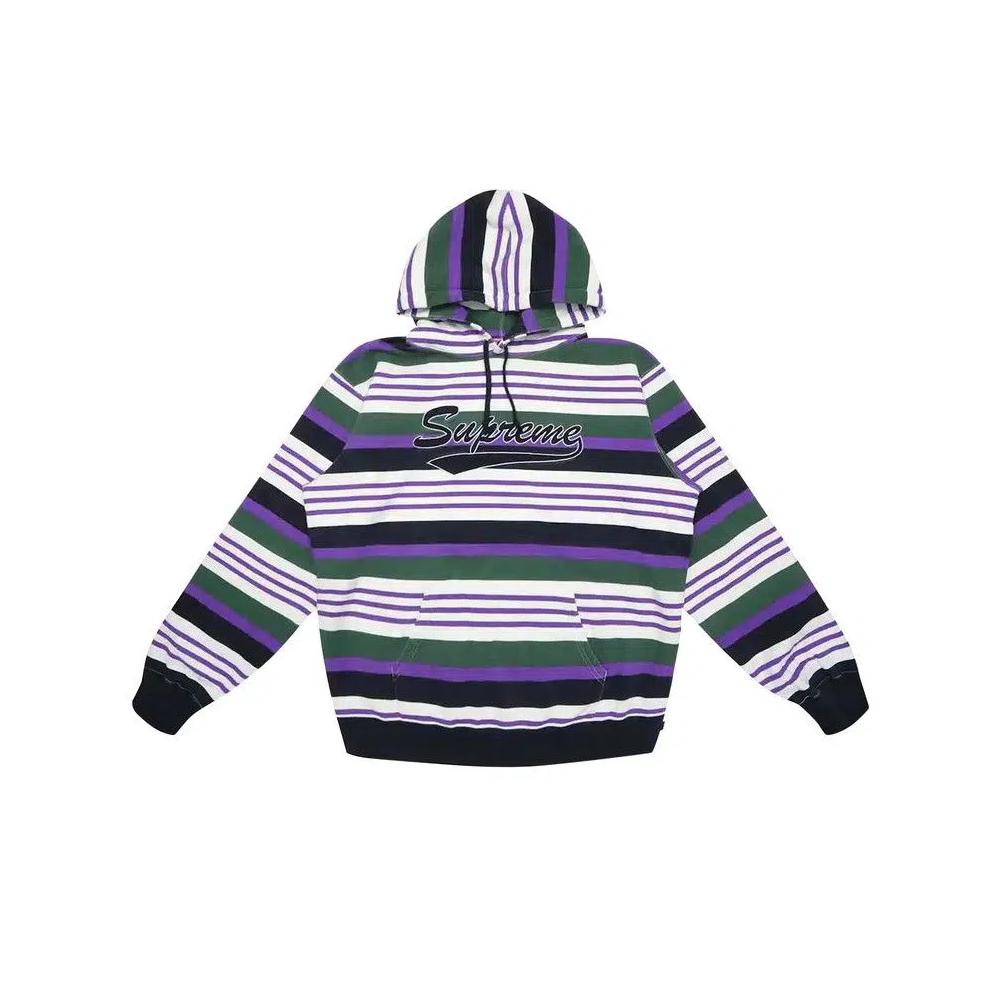 Худи Supreme Striped Hooded Sweatshirt 'Черный' 1