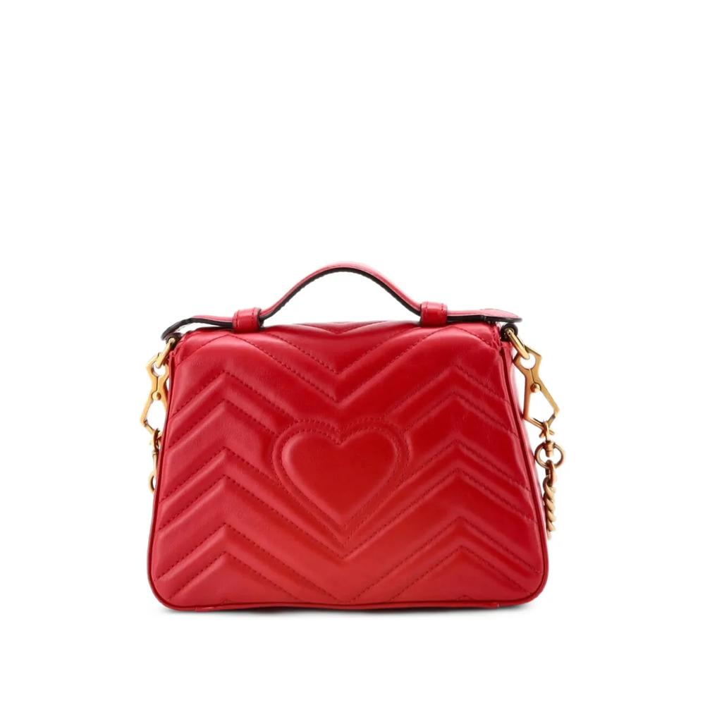 Стеганая сумка-сэтчел GG Marmont Top Handle Flap Bag Matelasse Leather Mini 2
