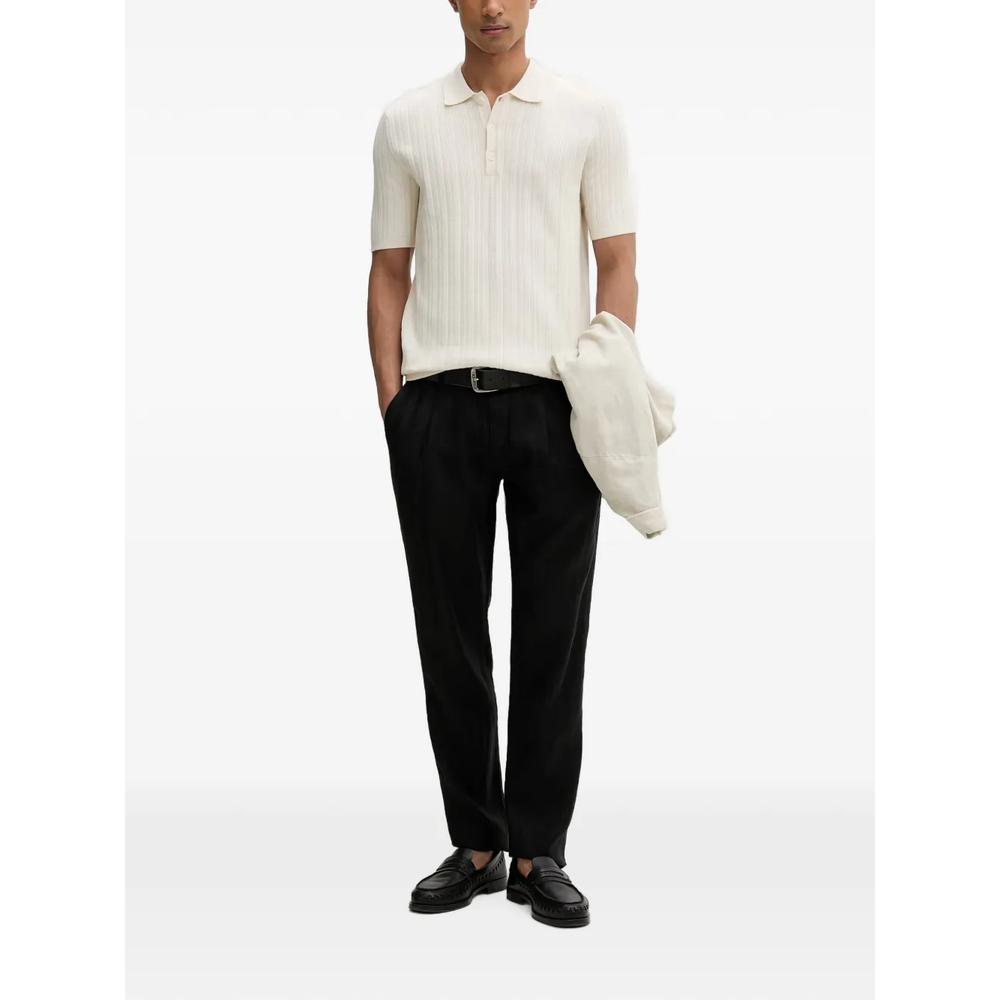 ribbed-knit short-sleeve polo shirt 2