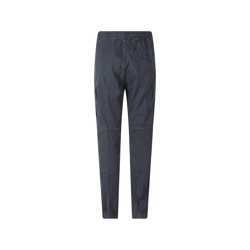 3100033 stretch organic broken twill cotton 'OLD' effect regular-tapered-fit cargo trousers with elasticated waistband 2