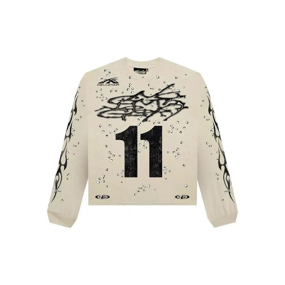 Футболки с длинным рукавом Hellstar Moto Cross Long-Sleeve 'Cream' 1