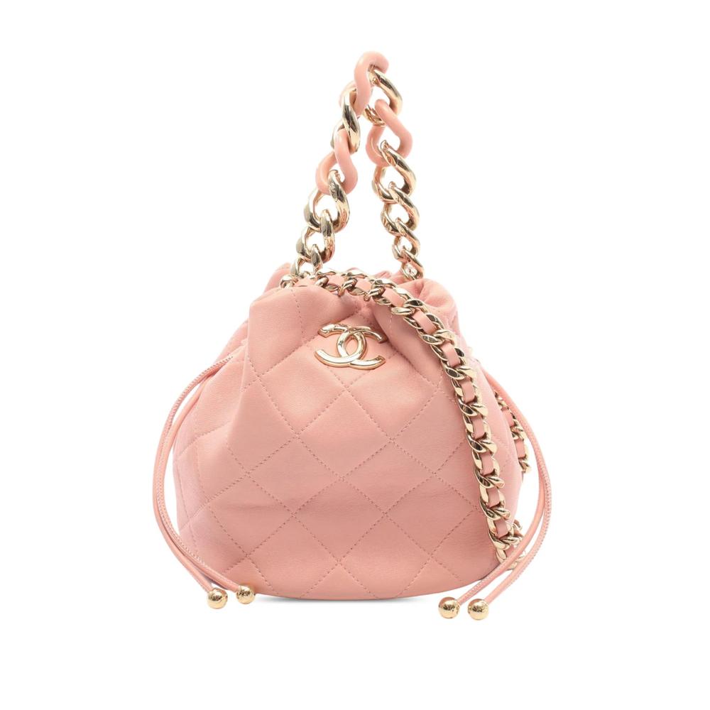 2021-2026 CC Quilted Lambskin Drawstring Bucket Bag satchel 1