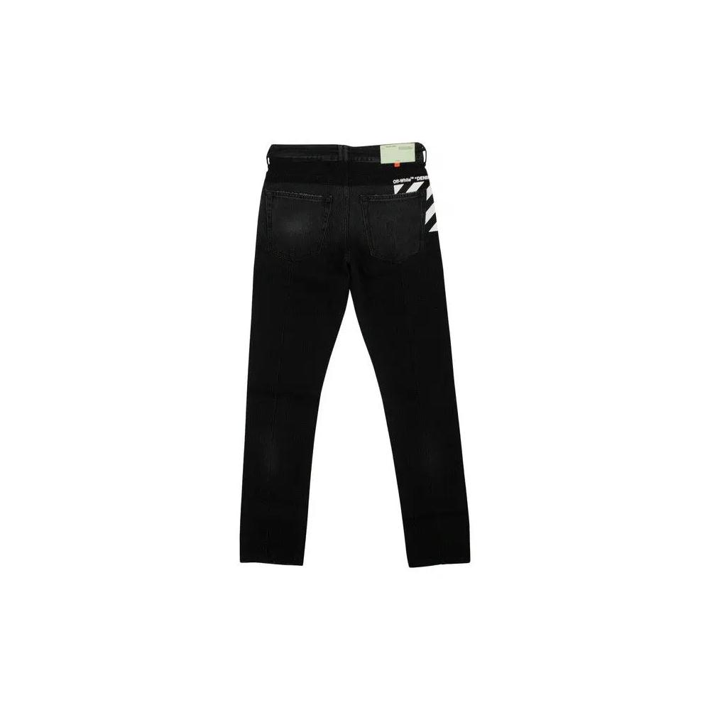 Off-White Джинсы с передней молнией и поясом «Черный» 2
