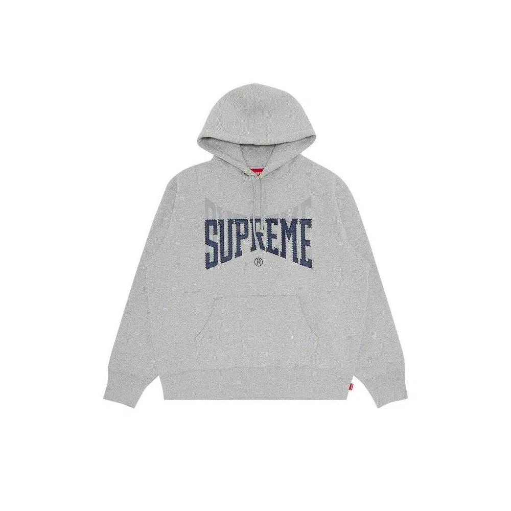Худи Supreme Rhinestone Shadow Hooded Sweatshirt 'Heather Grey' 1