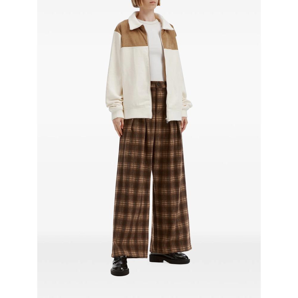 plaid-check pleated trousers 2
