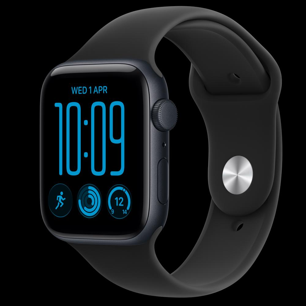 Apple Watch SE 3 44 мм, GPS, алюминий, Midnight, ремешок Black Sport Band 1