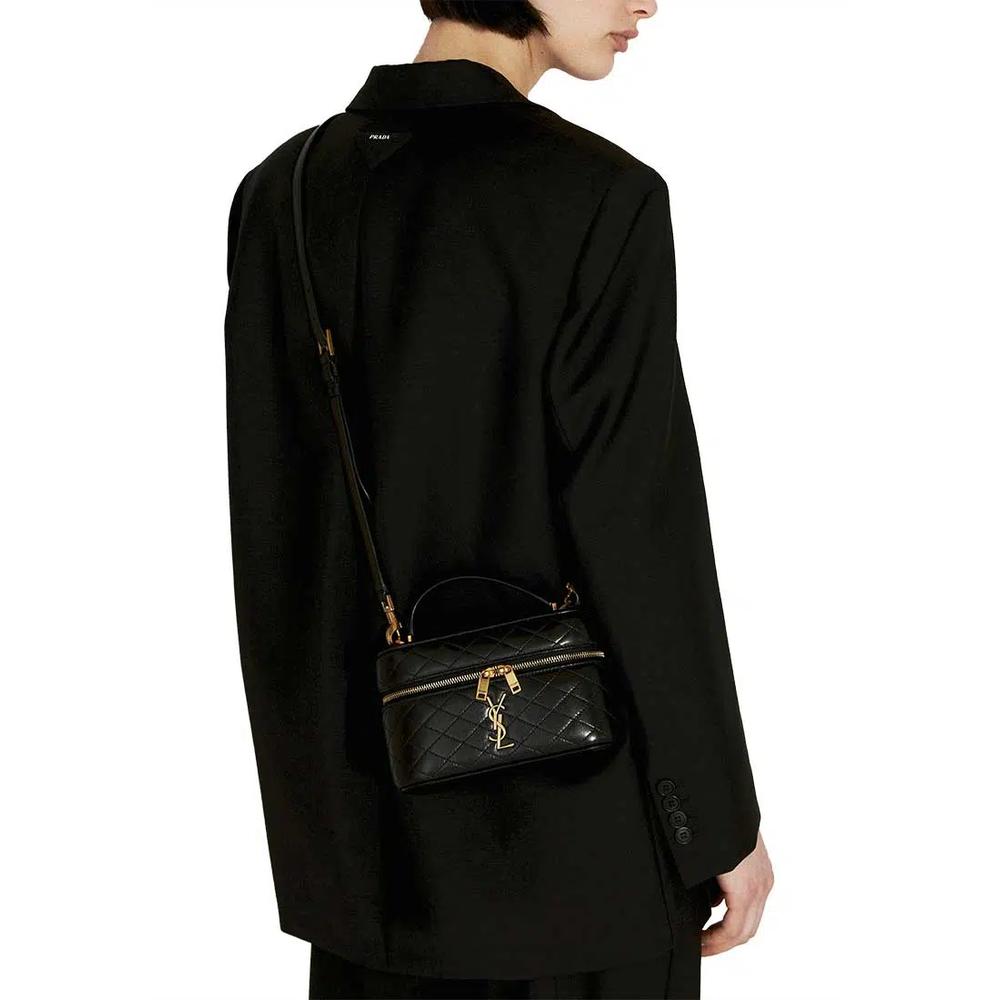 YSL Gaby Vanity Bag из ягнячьей кожи, черный 7667311EL07 6