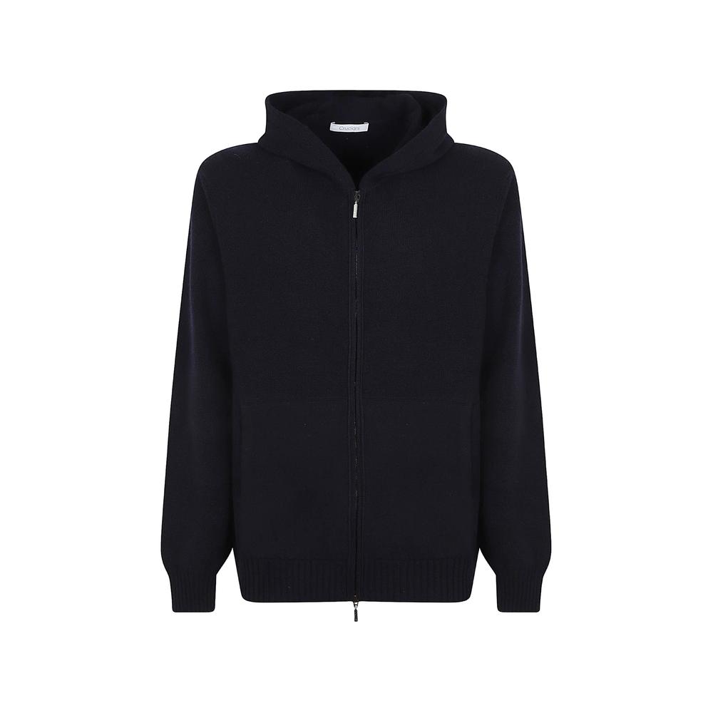 zip-up knitted hoodie 1