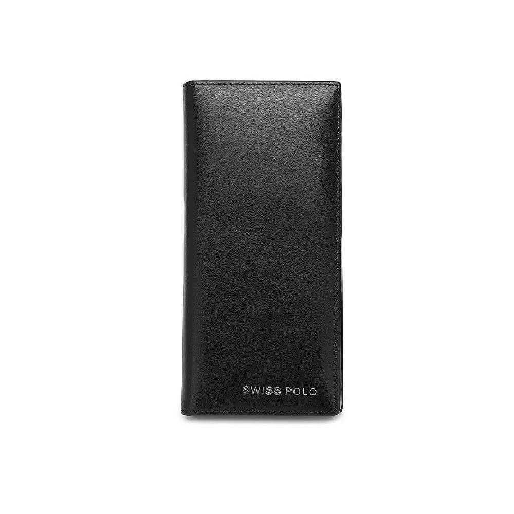 Мужской длинный кошелек из натуральной кожи с защитой RFID - Черный 1