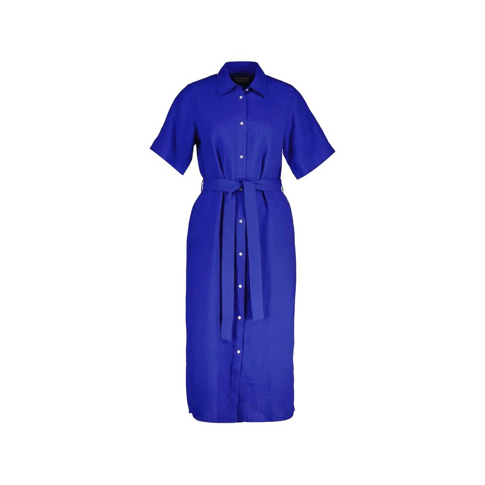 belted short-sleeve shirt midi dress 1