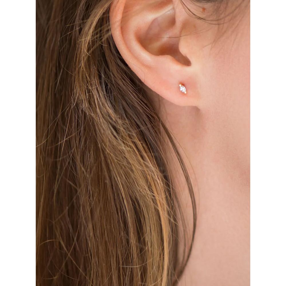 18K yellow gold Marquise diamond earring 2