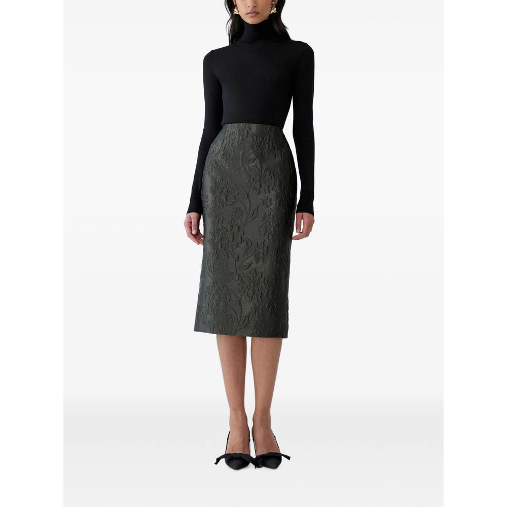 floral-jacquard cloque midi skirt 2