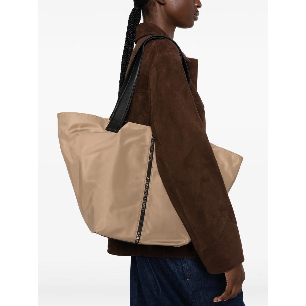 large Lauren logo-tape leather tote bag 2