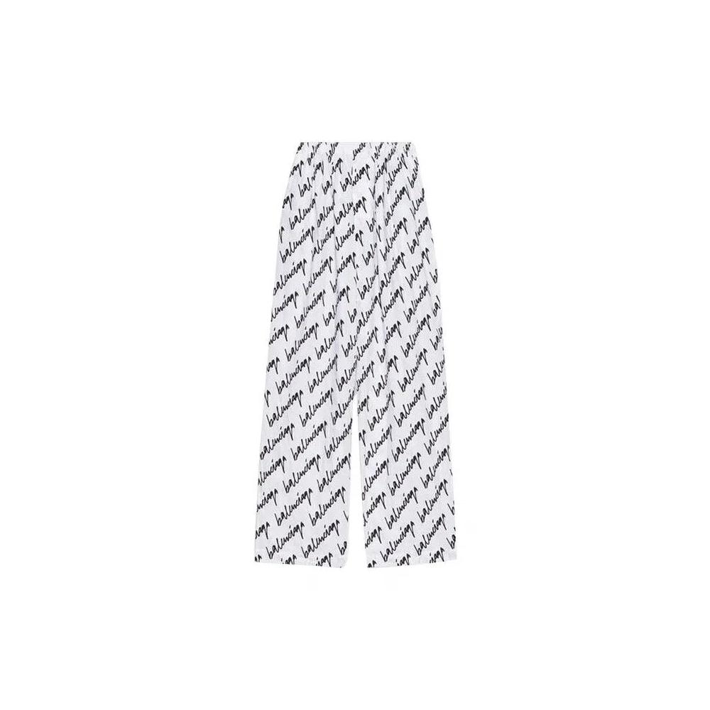 Balenciaga пижамные штаны 'White/Black' 1