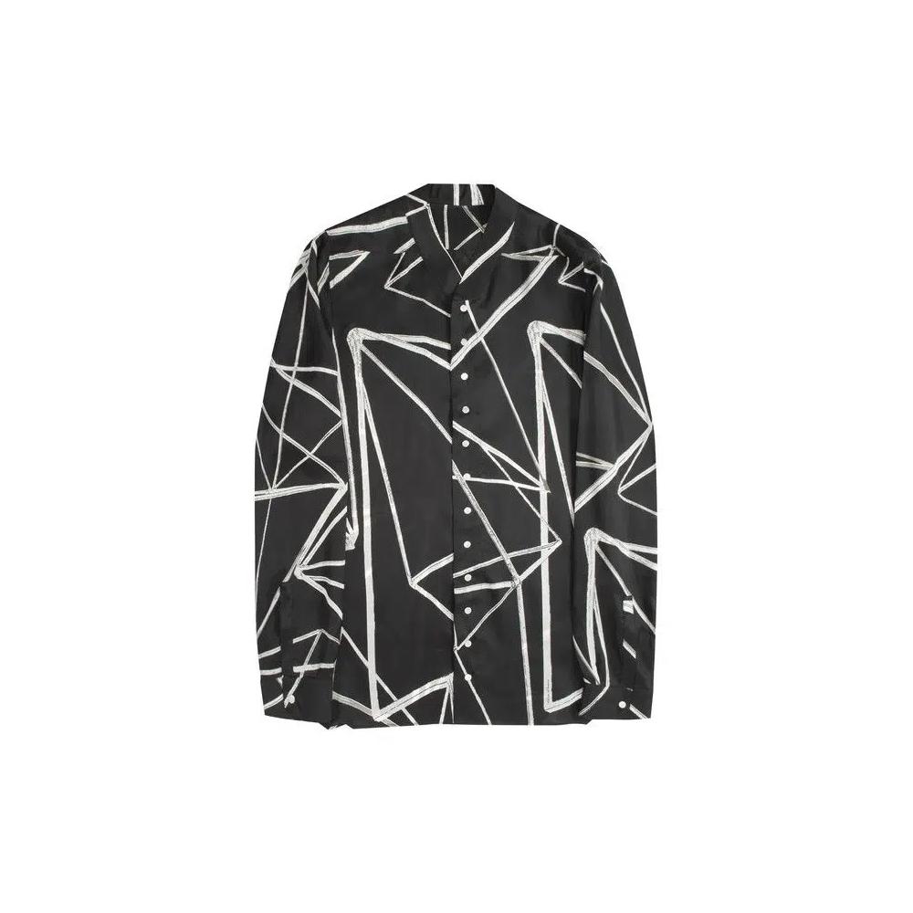 Рубашки на пуговицах Rick Owens Snap Collar Faun Shirt 'Черный/Натуральный' 1