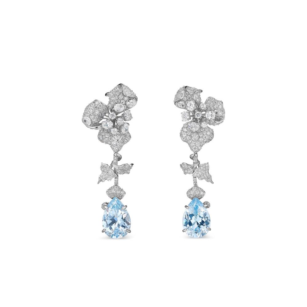 Серьги Orchid с аквамарином и бриллиантами 1