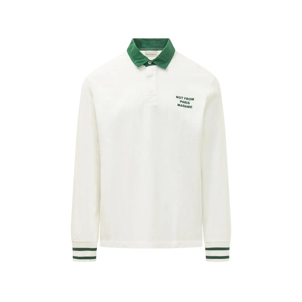 slogan-print long-sleeved polo shirt 1
