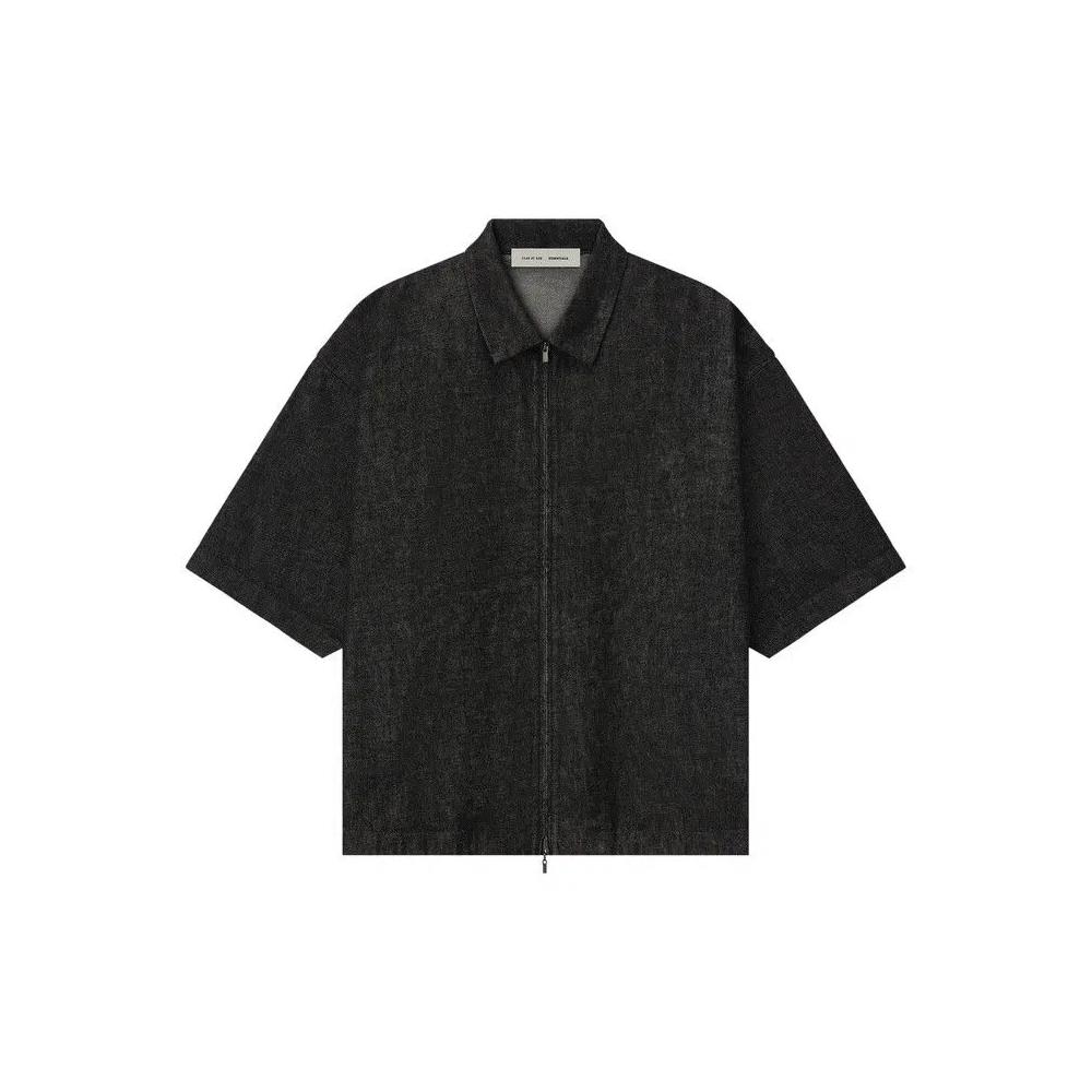 Рубашки-овершерты Fear of God Essentials Denim Full Zip Work Shirt 'Vintage Black' 1