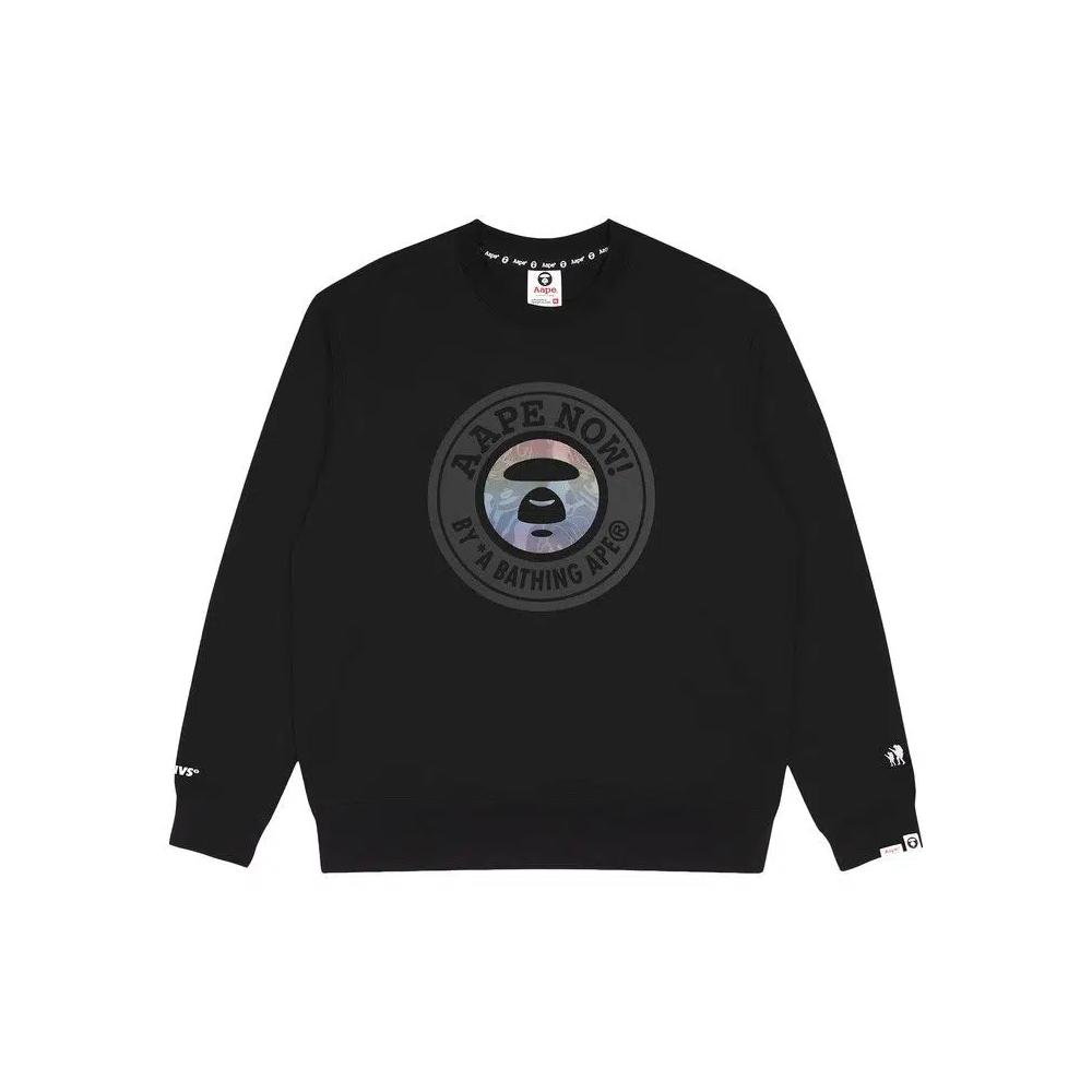 Свитшоты AAPE Moonface Graphic Relaxed Sweatshirt «Black» 1
