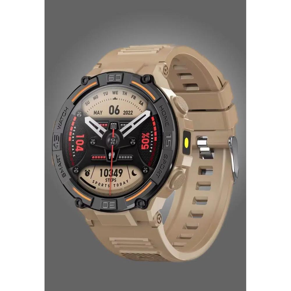 Унисекс IOS/Android хаки SmartWatch с хаки резиновым ремешком 4