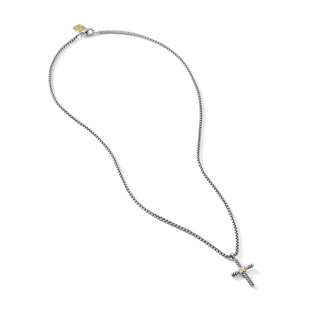 Колье Petite X Cross из серебра и желтого золота (24 мм) 2