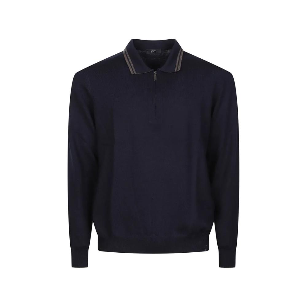 stripe-trim quarter-zip polo shirt 1