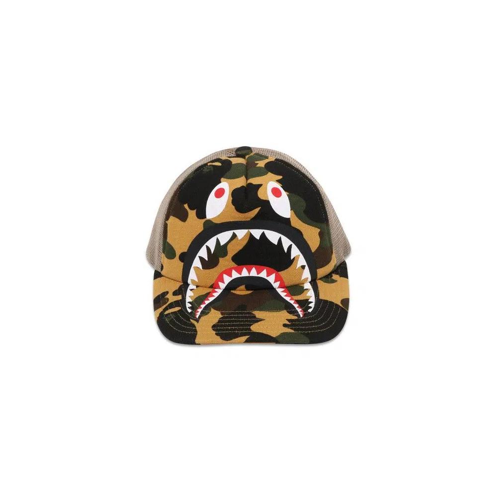 Кепки-дальнобойщики BAPE 1st Camo Shark Mesh Cap «Жёлтый» 1