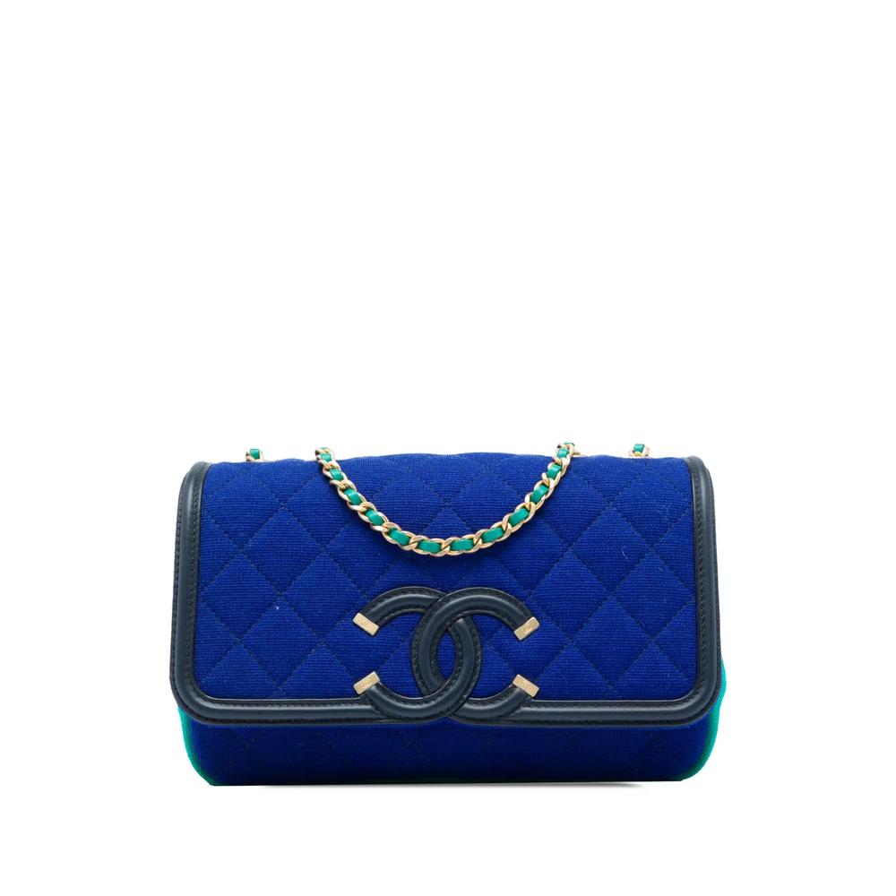Сумка через плечо Small Tricolor Jersey CC Filigree Flap (2019 год) 1