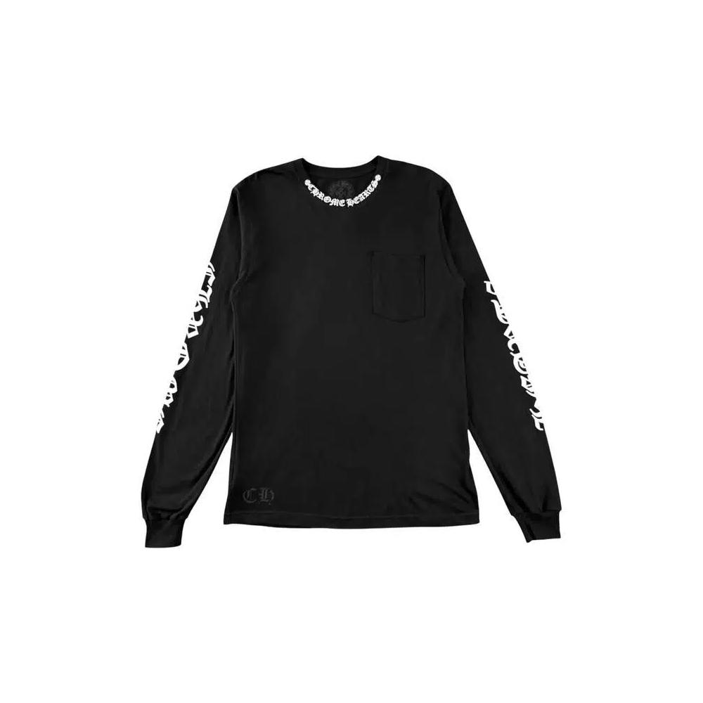 Футболки с длинным рукавом Chrome Hearts Футболка с длинным рукавом с логотипом на кармане «Черный/Белый» 1