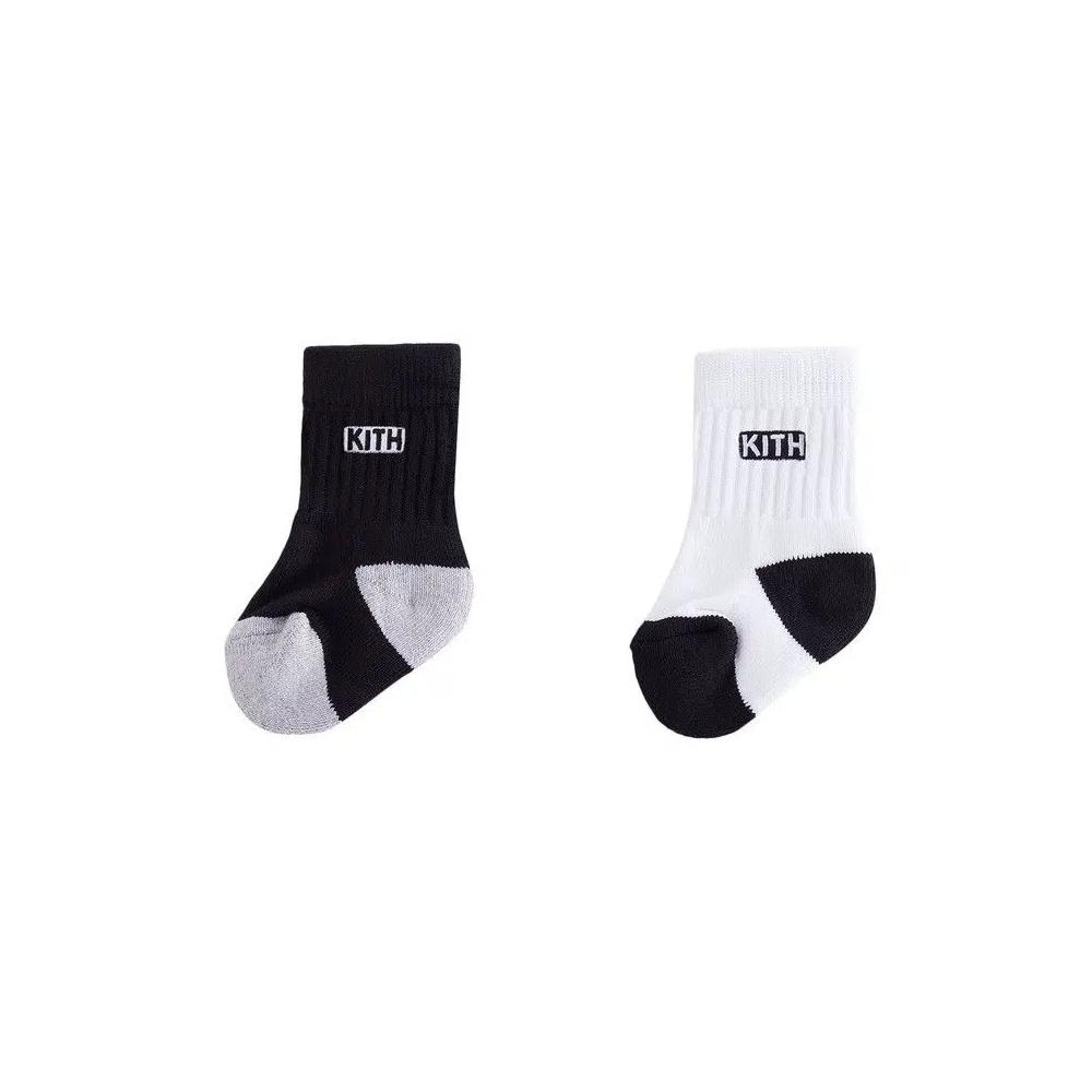 Носки и колготки Kith Classic Crew 2-Pack Socks 'White / Black' 1