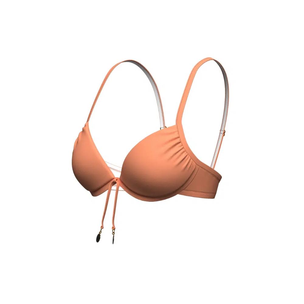 Бикини-топ Core Solid Deep Peach с защипами и завязками 2