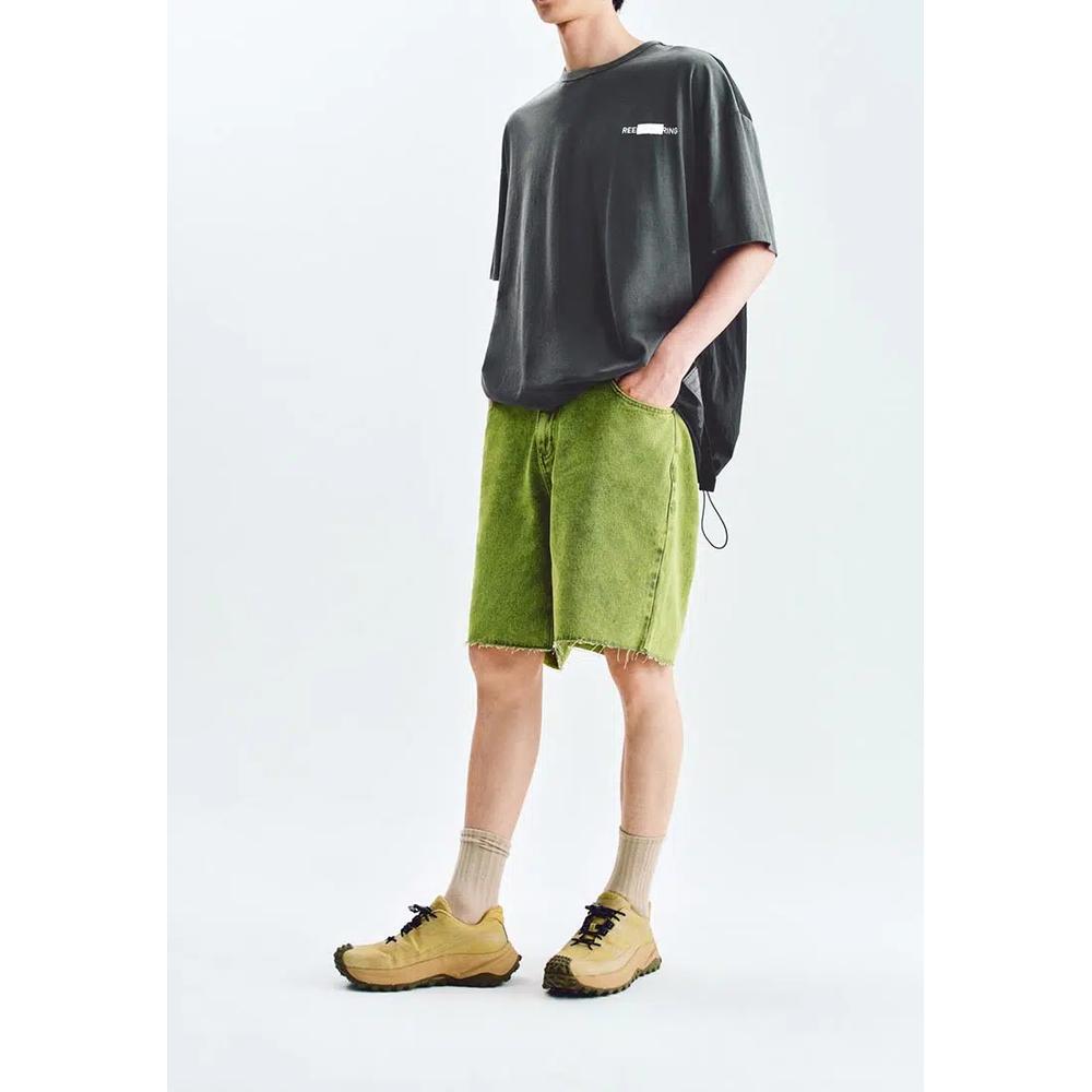 Высокая талия прямые джинсовые шорты 6