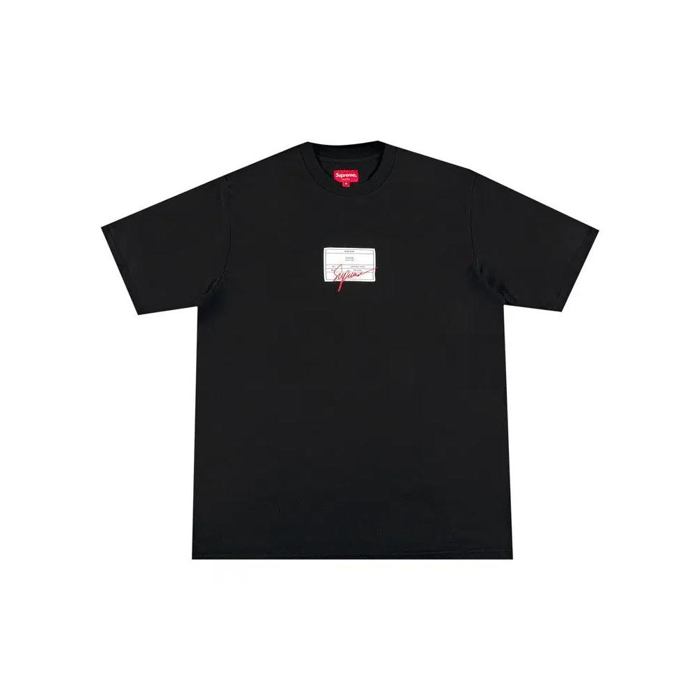 Футболки Supreme Signature Label Short-Sleeve Top 'Black' 1