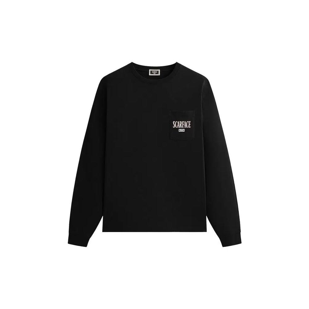 Топы Kith For Scarface Statue Long Sleeve Pocket Tee 'Черный' 1