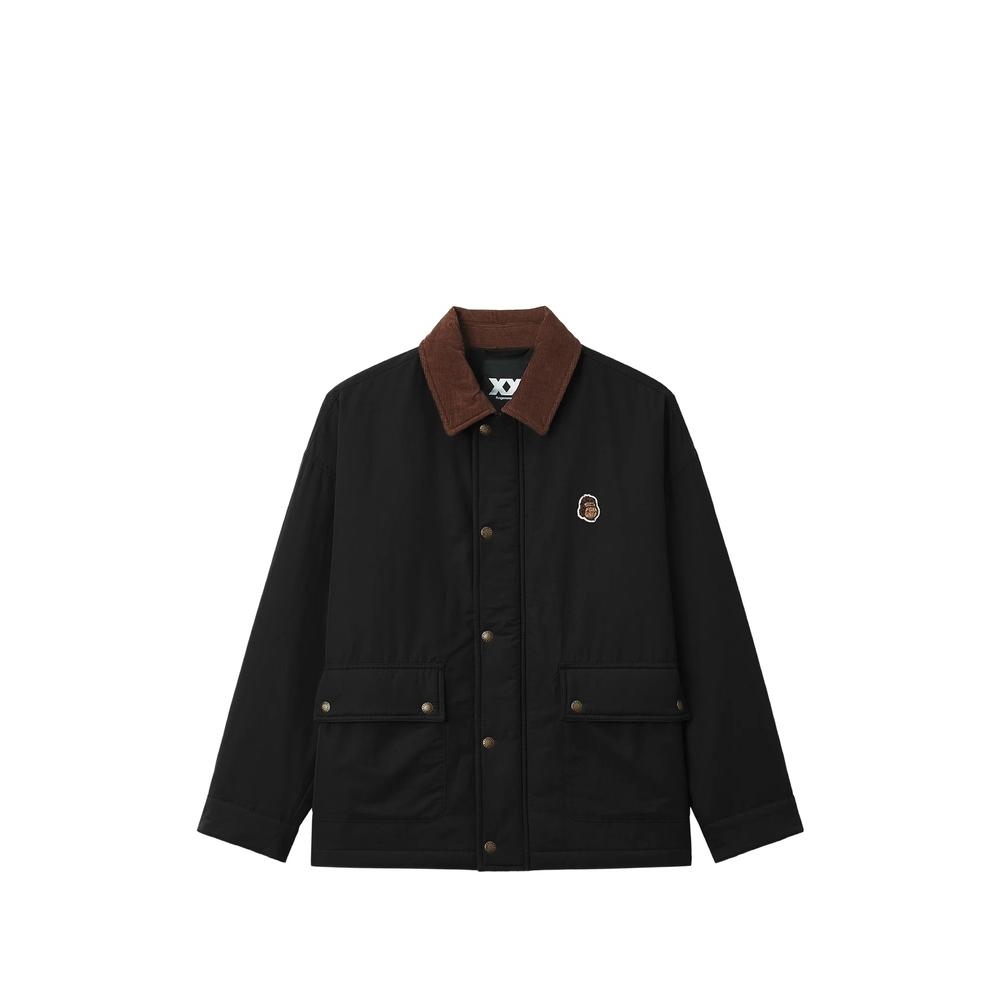 corduroy-collar logo-patch jacket 1