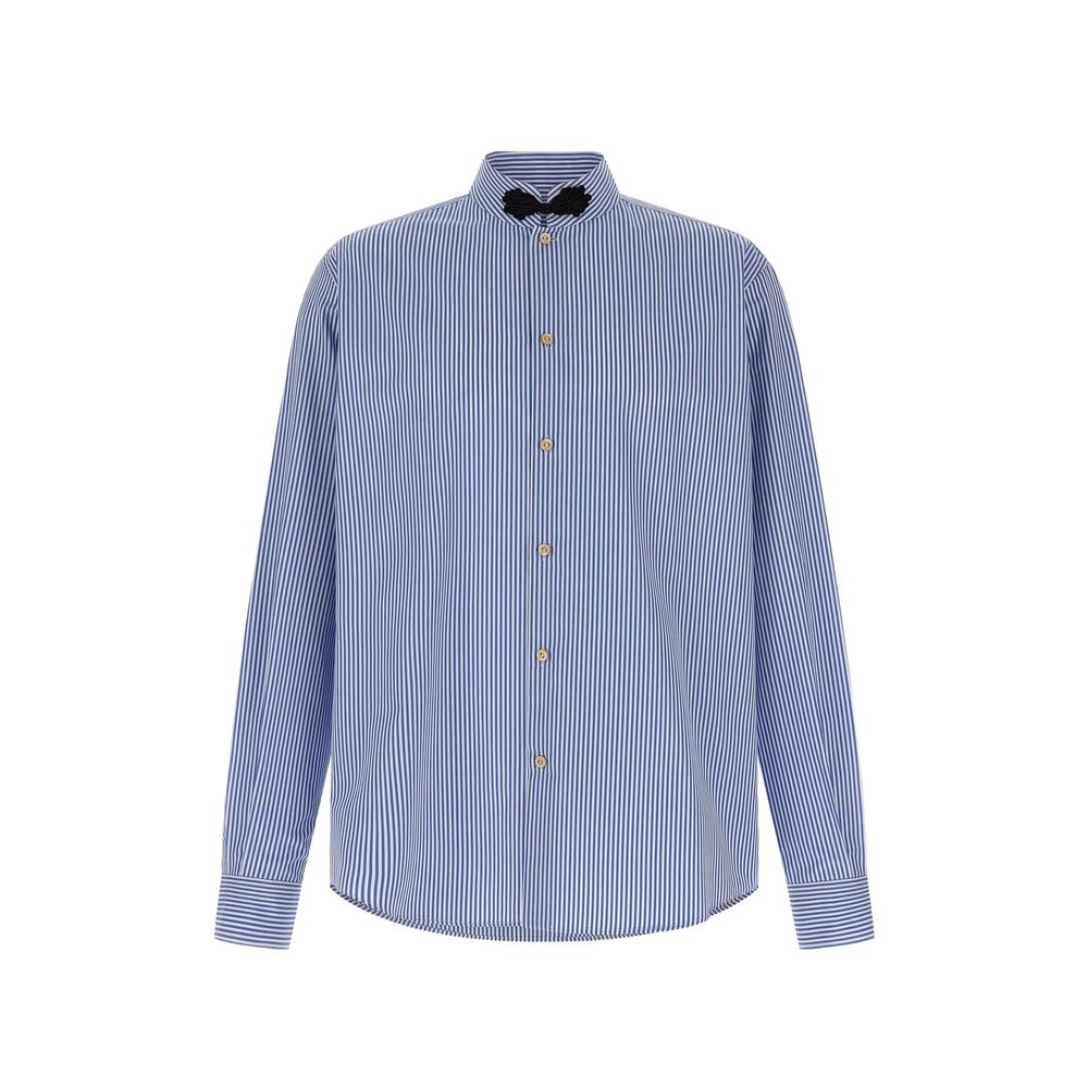 long-sleeved striped cotton shirt with toggle 1