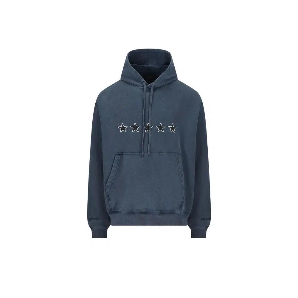 Худи Balenciaga Oversized Drawstring Hoodie 'Вымытый синий' 1