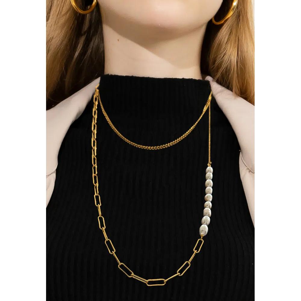 Ожерелье Estelle Chain Link с золотым покрытием 6