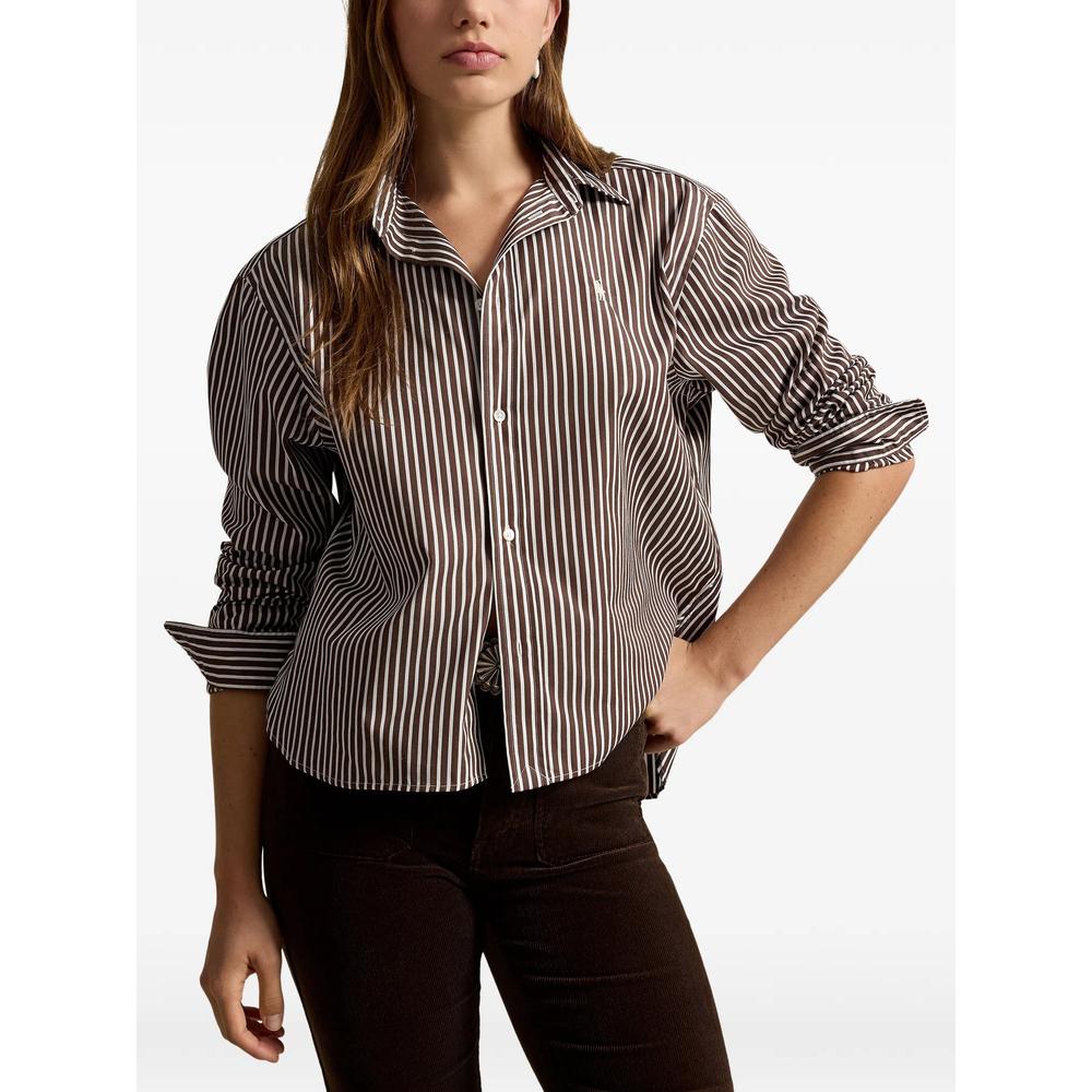 striped embroidered-logo shirt 2